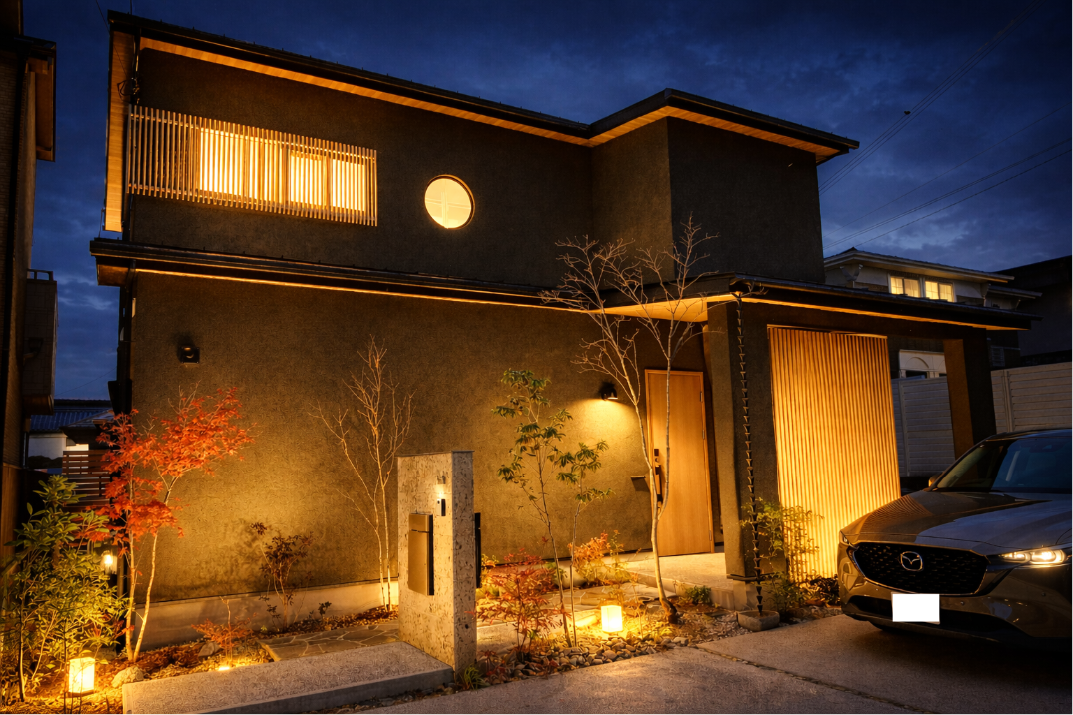 エコサームの塗り壁を使った和の家