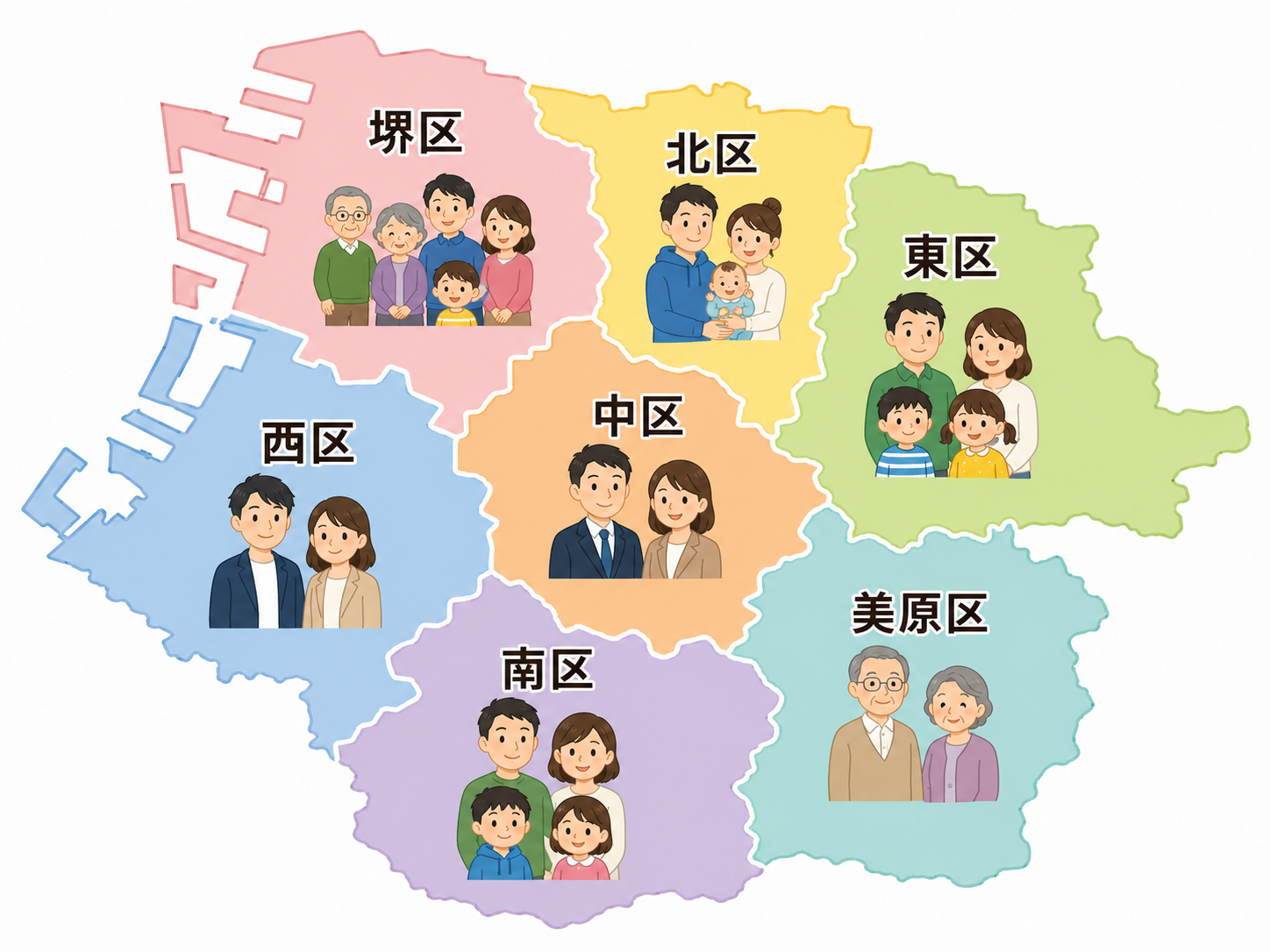 堺市7区エリア別「向いている人」マップ